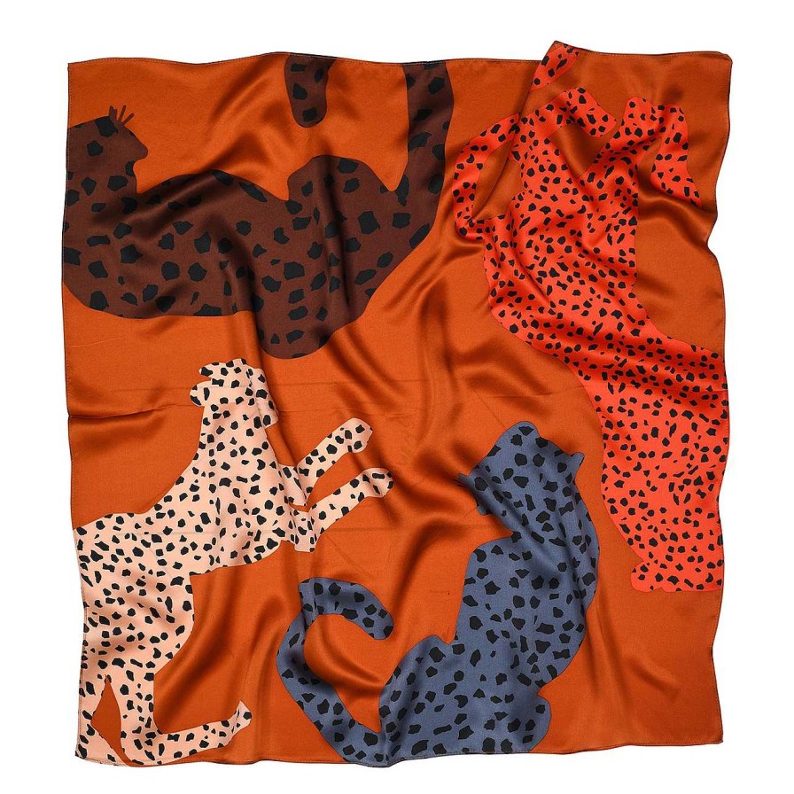 Accessories Sneaky Fox | Gemma Silk Foulard Barn Red