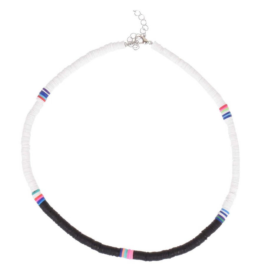 Accessories La Garçonne Bijoux | Biarritz Necklace Noir Et Blanc