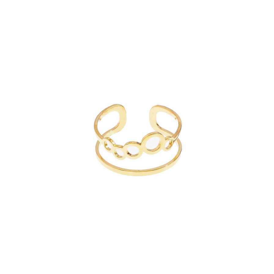 Accessories La Garçonne Bijoux | Bubble Finger Ring Stainless Steel Gold