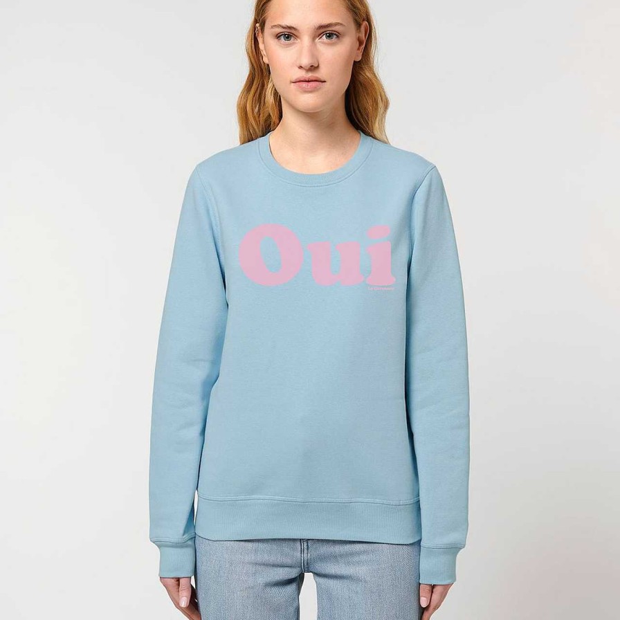 Clothing La Garçonne Vetements | Oui Sweater Sky Blue