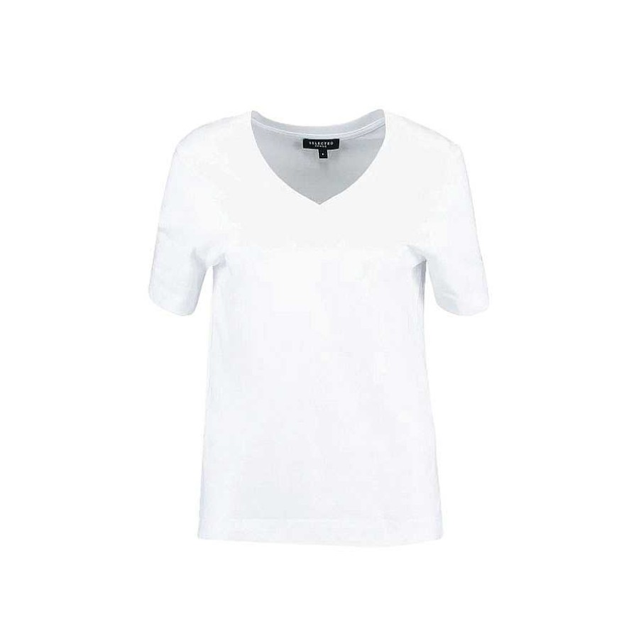 Clothing Selected Femme | Standard V-Neck T-Shirt Bright White