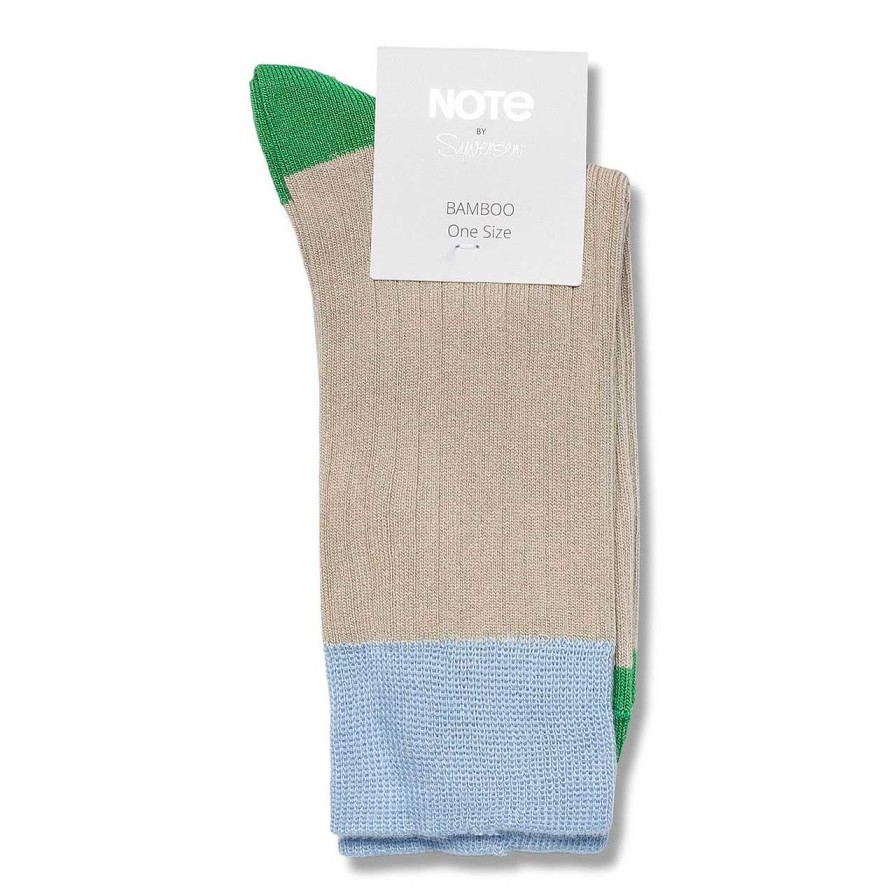 Accessories Note | Women Socks Beige Light Blue Green