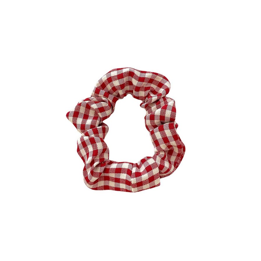 Accessories Voila | Mini Check Scrunchie Strawberry