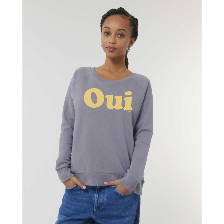 Clothing La Garçonne Vetements | Oui Sweater Raglan Lava Grey