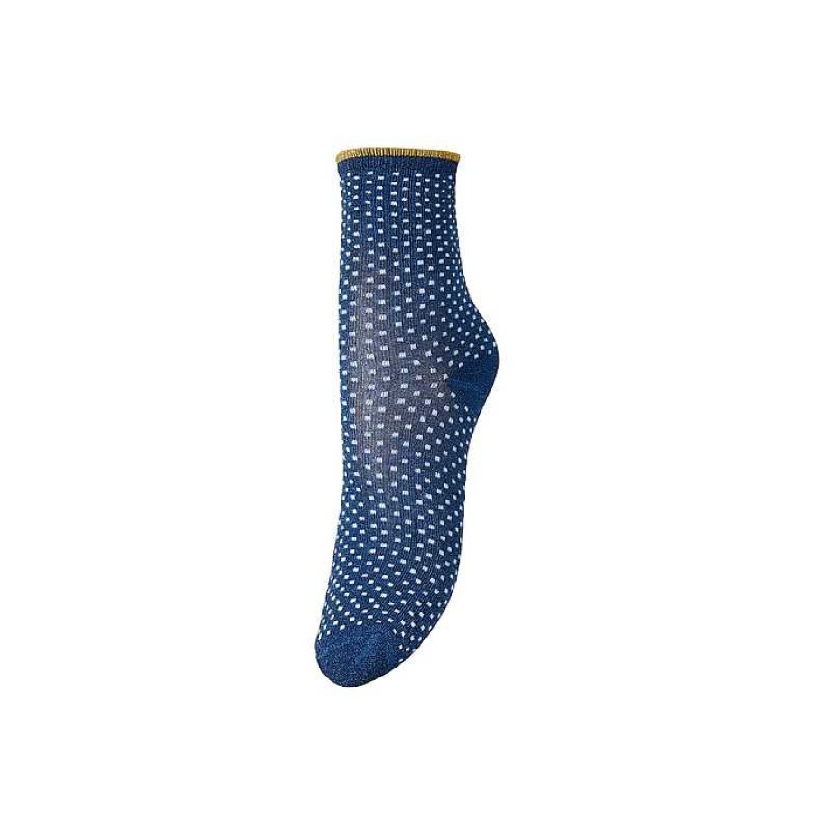 Accessories Becksöndergaard | Dina Small Dots Socks Twilight Blue