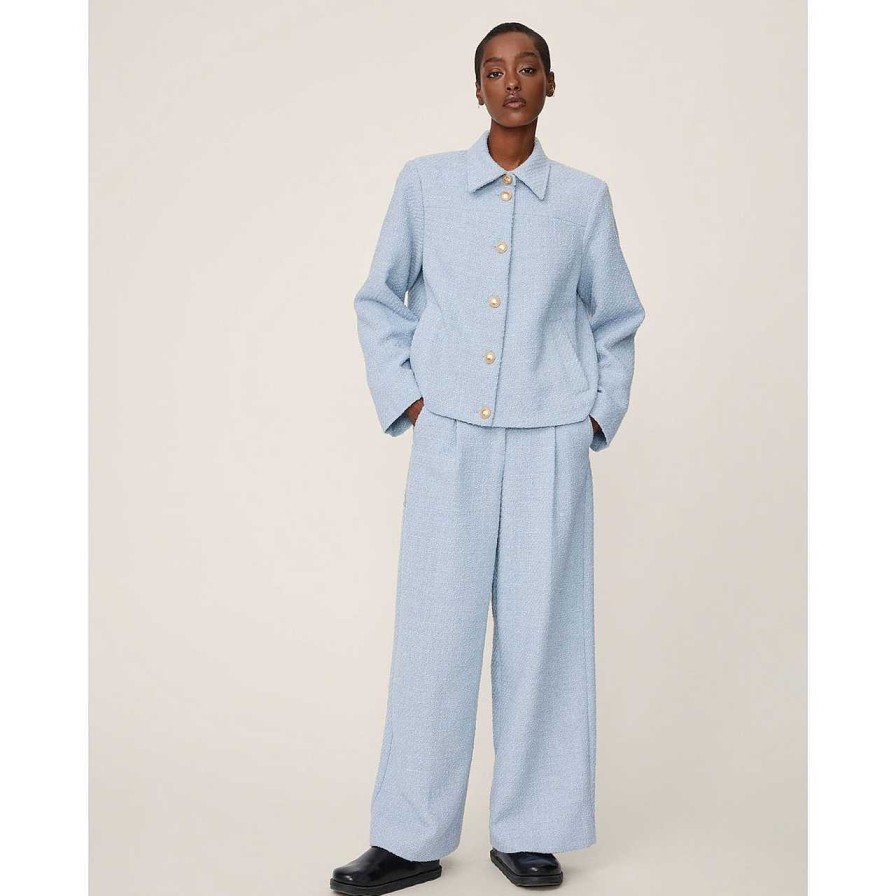 Clothing MSCH Copenhagen | Abriella Pants Chambray Blue