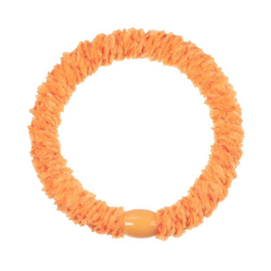 Accessories Voila | Velvet Bright Orange Hair Tie