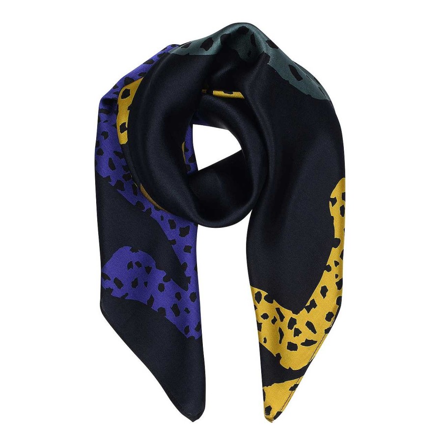 Accessories Sneaky Fox | Gemma Silk Foulard Crown Blue