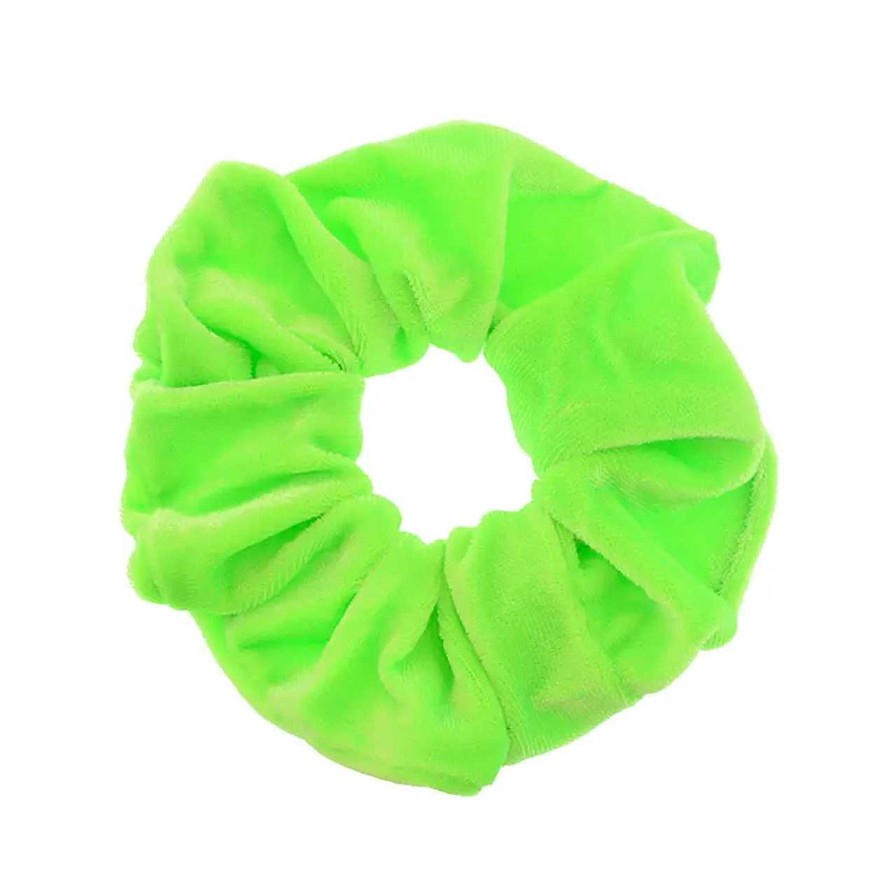 Accessories Voila | Velvet Neon Scrunchie Brightgreen