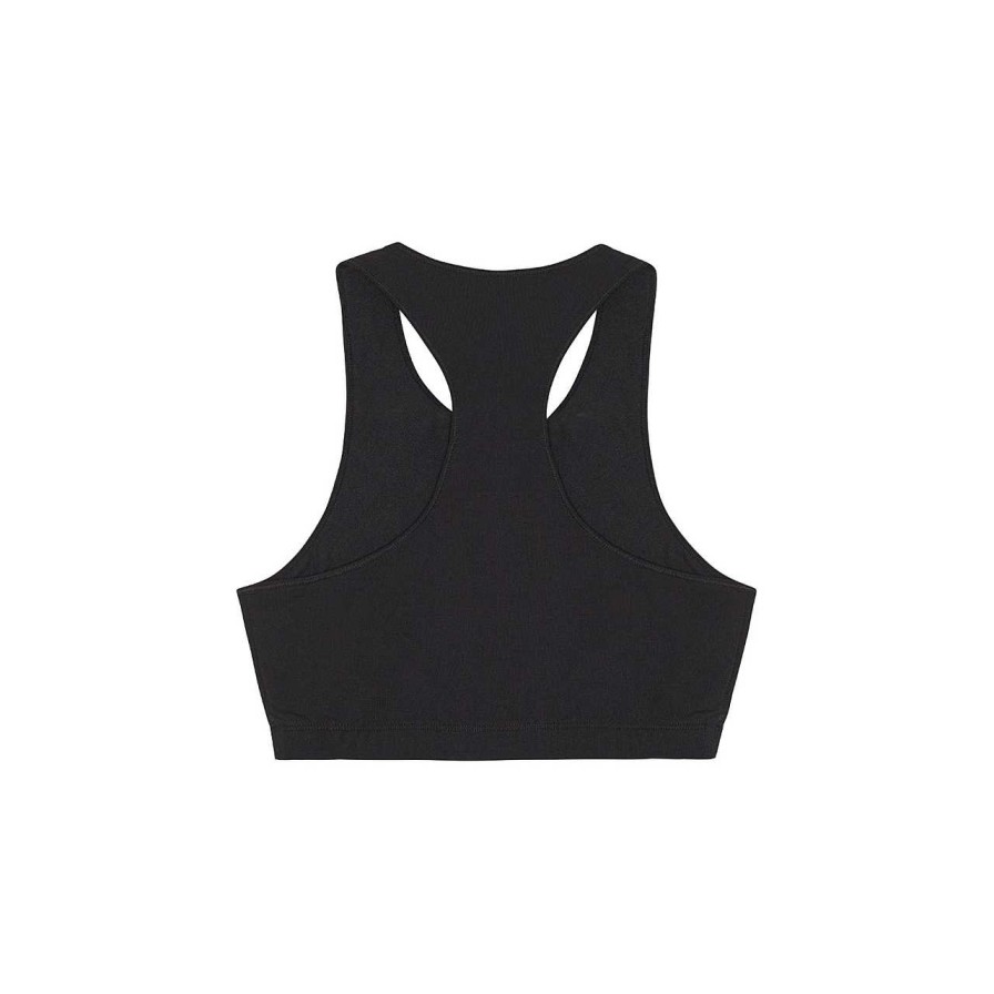 Clothing Ganni | Active Racerback Zipper Top Black