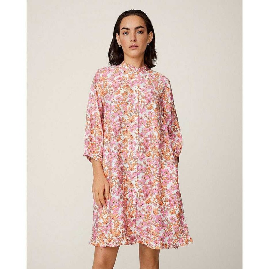 Clothing MSCH Copenhagen | Adanaya Ladonna Dress A Pink Flower