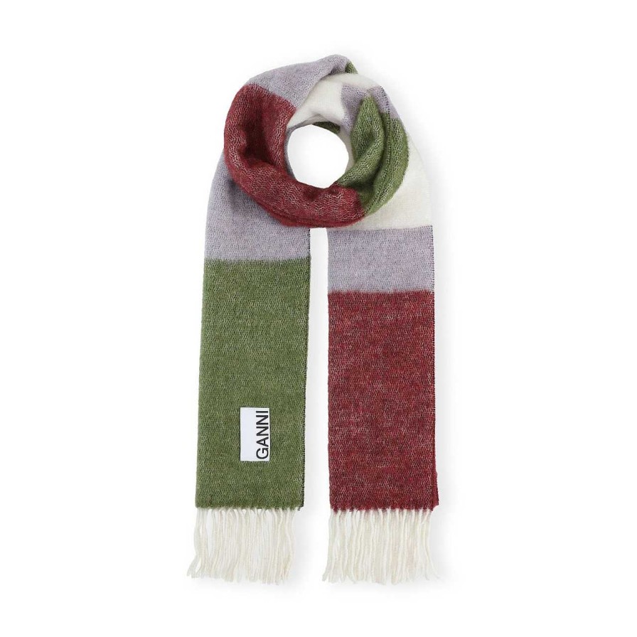 Accessories Ganni | Burgundy Wool Scarf