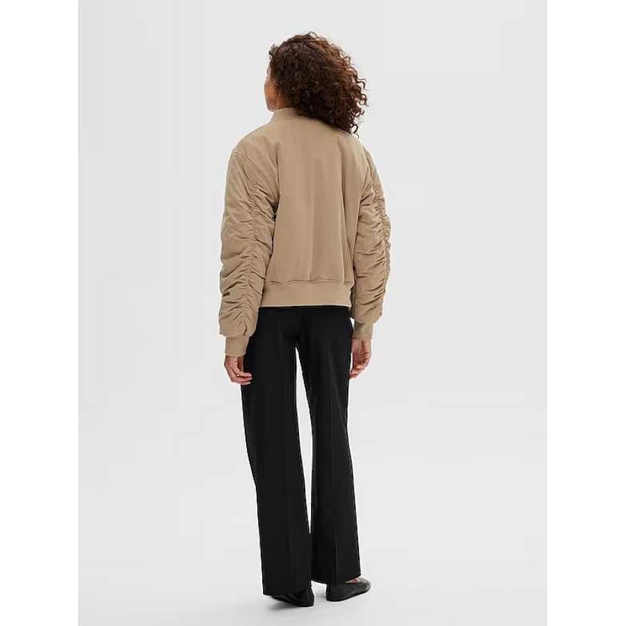 Clothing Selected Femme | Netra Bomber Jacket Greige