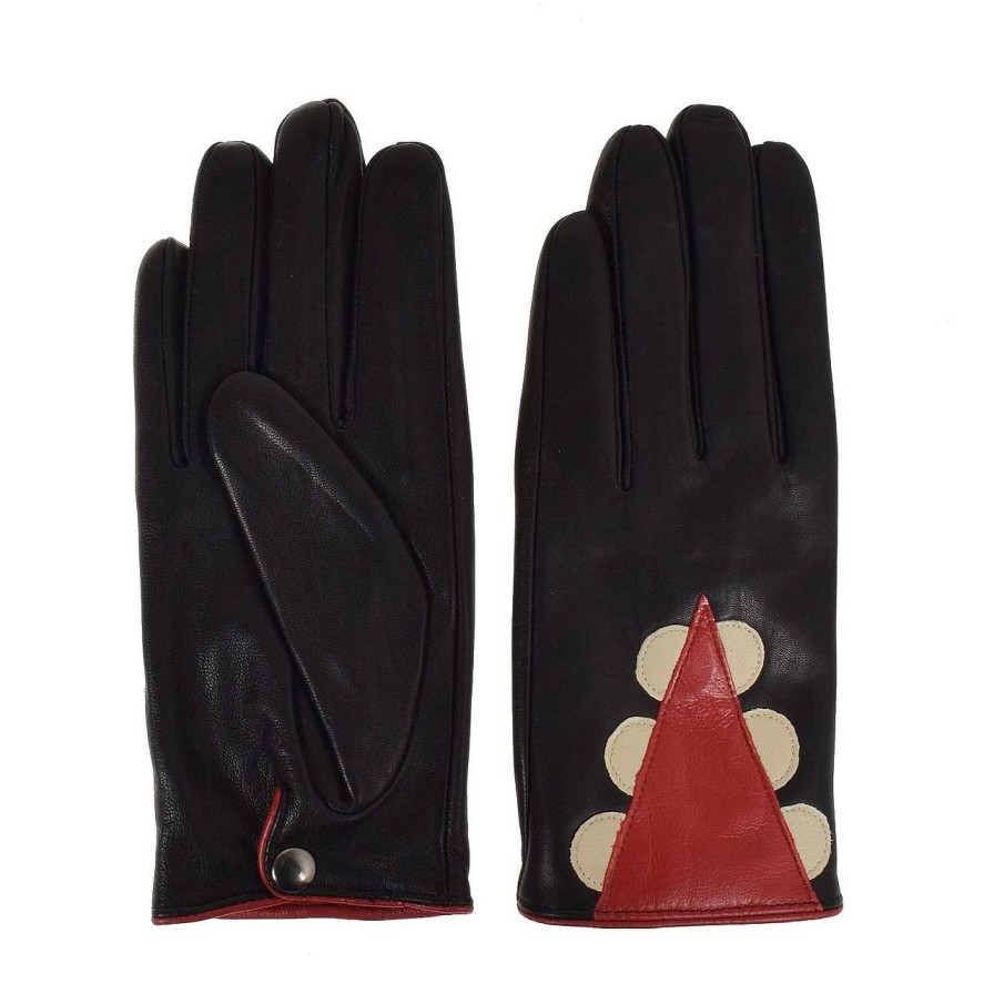 Accessories La Garçonne Accessoires | Kenza Gloves Black Red