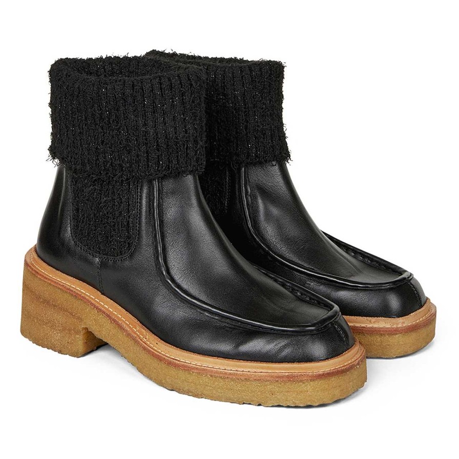 Shoes Angulus | Chelsea Leather Boots Black