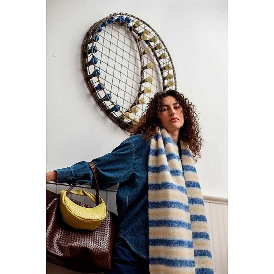 Accessories Becksöndergaard | Stripe Yuta Scarf Sodalite Blue