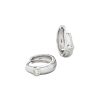 Accessories Philippa Studios | Dome Hoops White Medium Earrings Silver