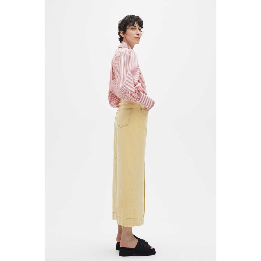 Clothing Ganni | Shirt Thin Stripe Orangedotcom