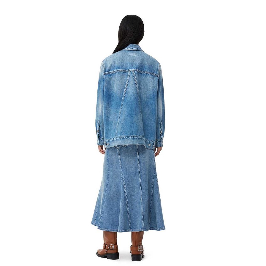 Clothing Ganni | Denim Oversized Jacket Tint Wash