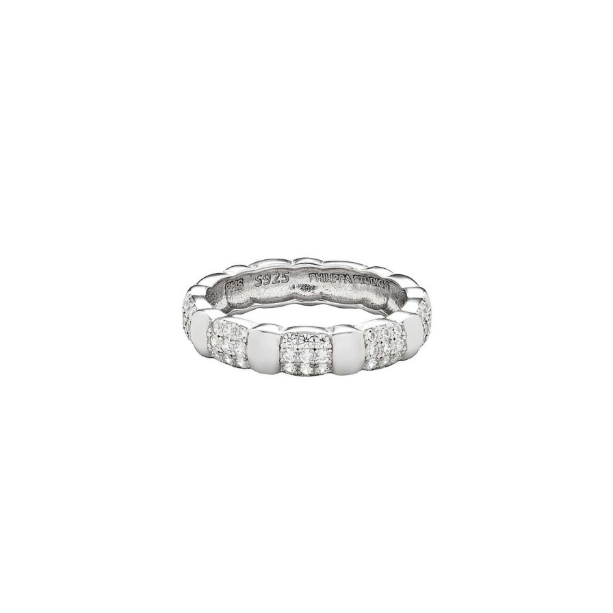 Accessories Philippa Studios | Cushion Pave Ring White Silver