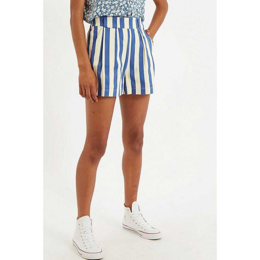 Clothing Louche | Hilton Deck Shorts Stripe Blue & White