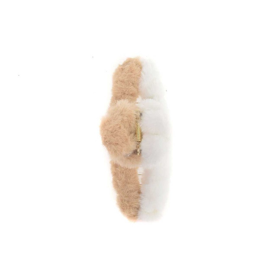 Accessories J'adore | Plush Hair Clip Beige/Blanc