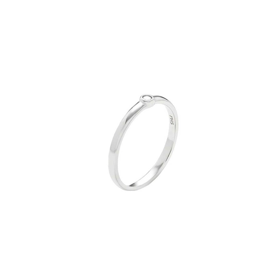 Accessories Philippa Studios | Classic Slim Solo Ring White Silver