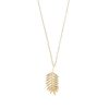 Accessories La Garçonne Bijoux | Palm Leaf Necklace Stainless Steel Gold