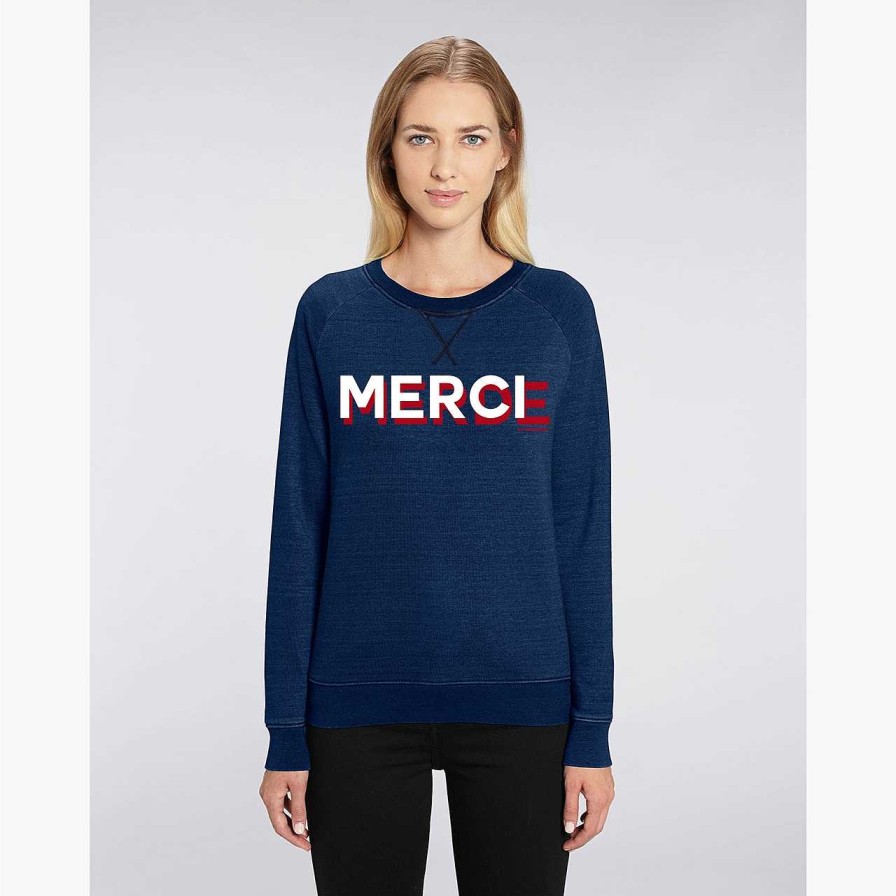 Clothing La Garçonne Vetements | Merci-Merde Sweater Indigo