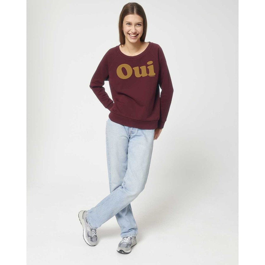 Clothing La Garçonne Vetements | Oui Sweater Raglan Burgundy