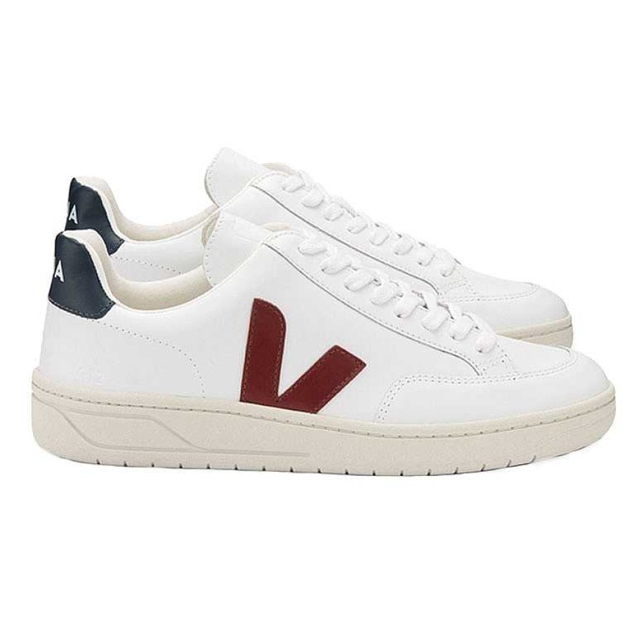 Shoes Veja | V-12 Leather Sneaker Extra White Marsala Nautico