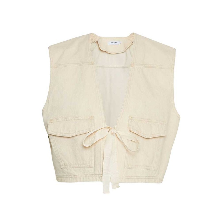 Clothing MSCH Copenhagen | Phelina Vest Denim Oatmeal