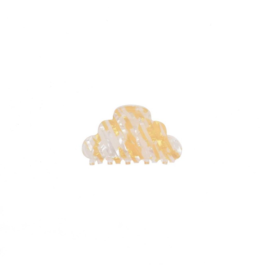 Accessories Voila | Cloud Hair Clip Small White Gold