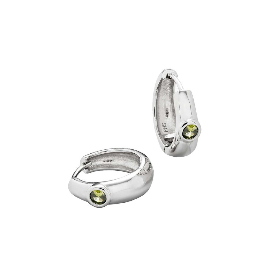 Accessories Philippa Studios | Dome Hoops Peridot Medium Earrings Silver