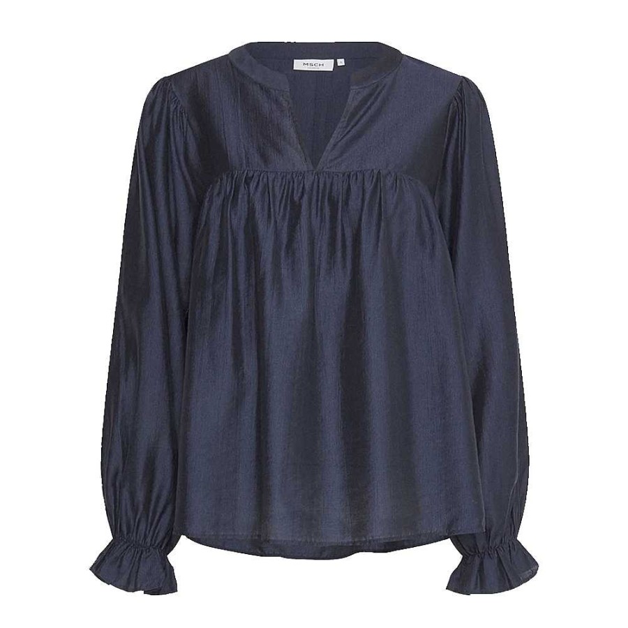 Clothing MSCH Copenhagen | Romina V-Blouse Sky Captain