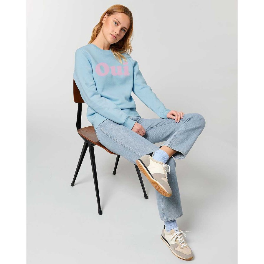 Clothing La Garçonne Vetements | Oui Sweater Sky Blue