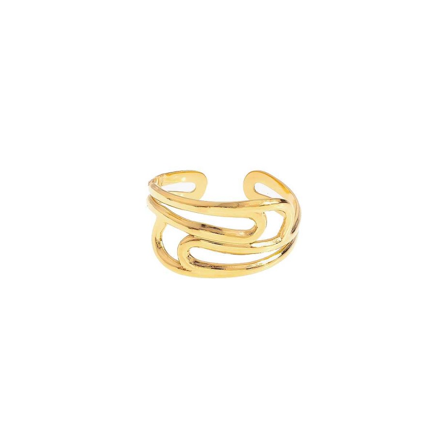 Accessories La Garçonne Bijoux | Abstract Finger Ring Stainless Steel Gold