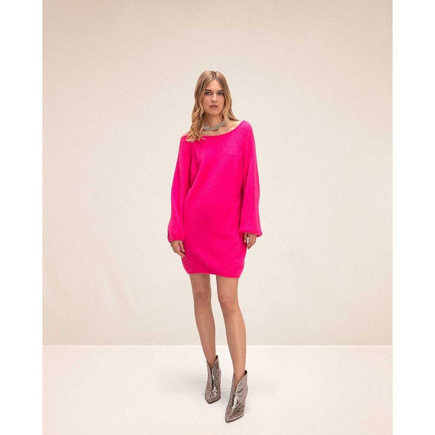 Clothing Karma Koma | Lauper Knitted Dress Rose Fluo