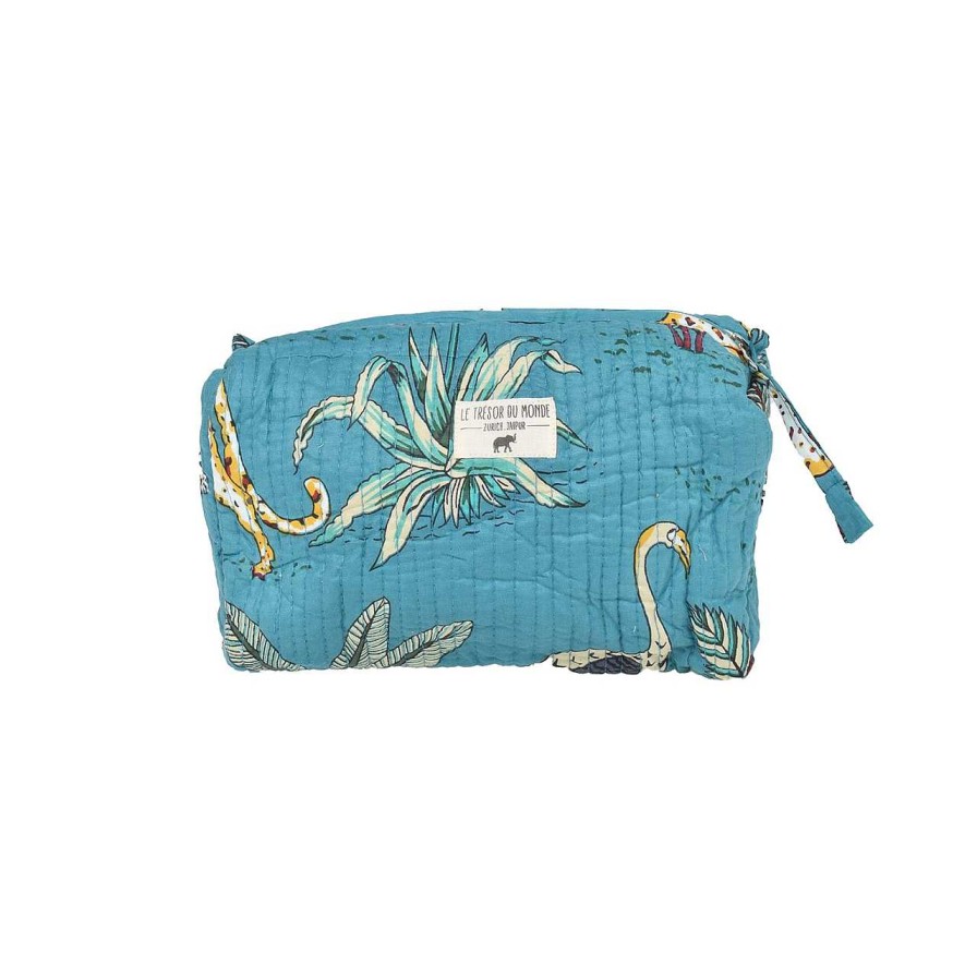 Bags Le Trésor Du Monde | Jungle Medium Necessaire Turquoise