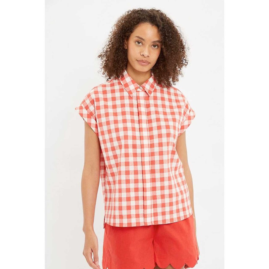 Clothing Louche | Abinaya Blouse Check Red