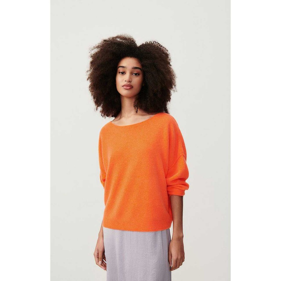 Clothing American Vintage | Damsville Sweater Orange Fluo