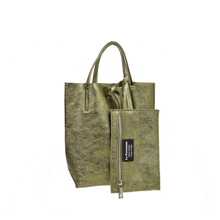 Bags La Garçonne Accessoires | Daphne Metallic Bag Verde Oliva