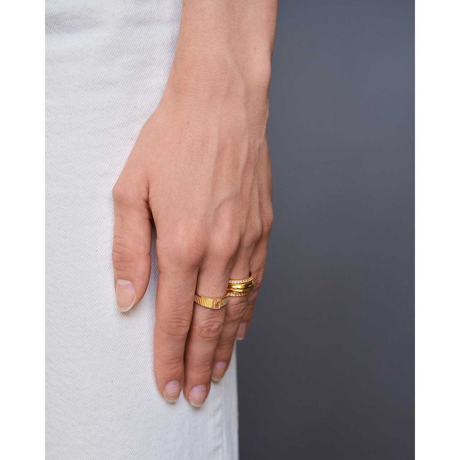 Accessories Philippa Studios | Pave Ring Champagne Gold Plated