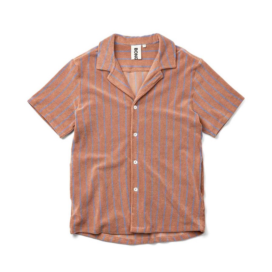 Clothing Bongusta | Naram Short Sleeve Shirt Camel & Ultramarine