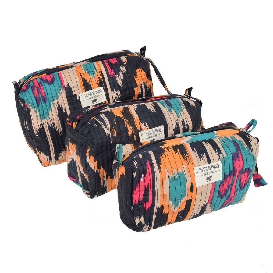 Bags Le Trésor Du Monde | Ikat Large Necessaire Black