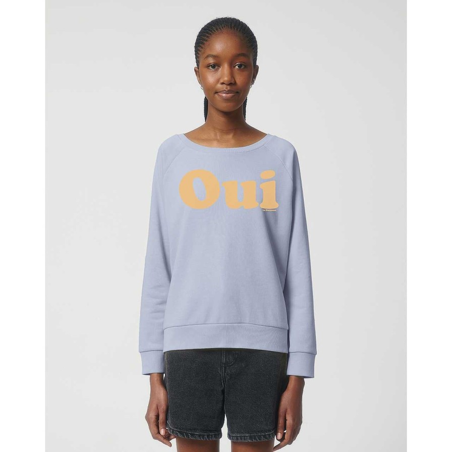 Clothing La Garçonne Vetements | Oui Sweater Raglan Serene Blue