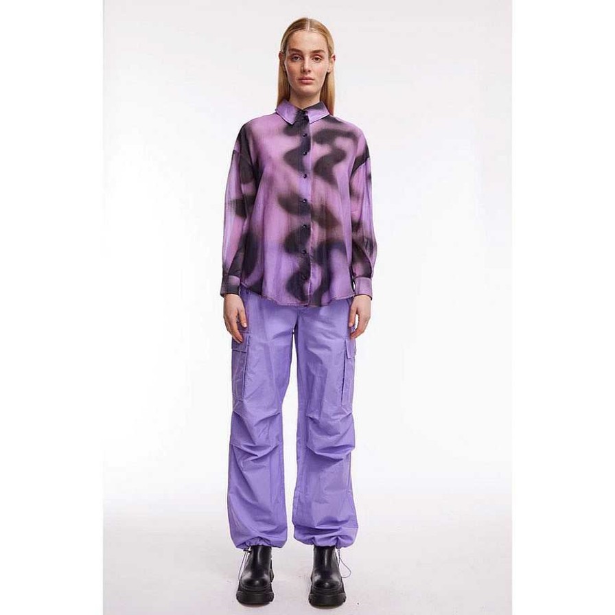 Clothing Oval Square | Fairy Blouse Purple Tiedye Aop