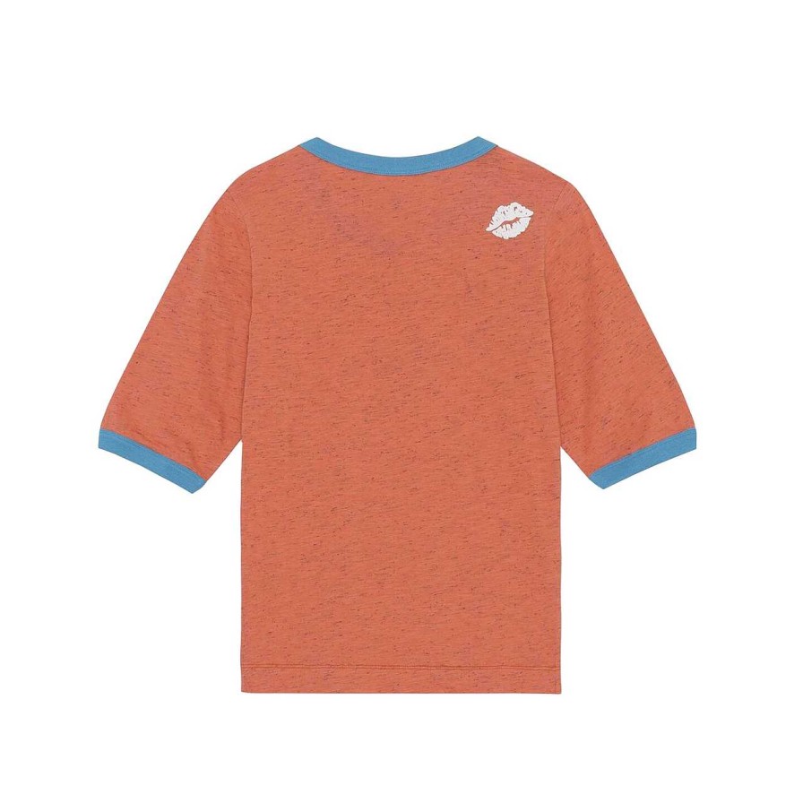 Clothing Ganni | Slim Logo Graphic T-Shirt Paprika