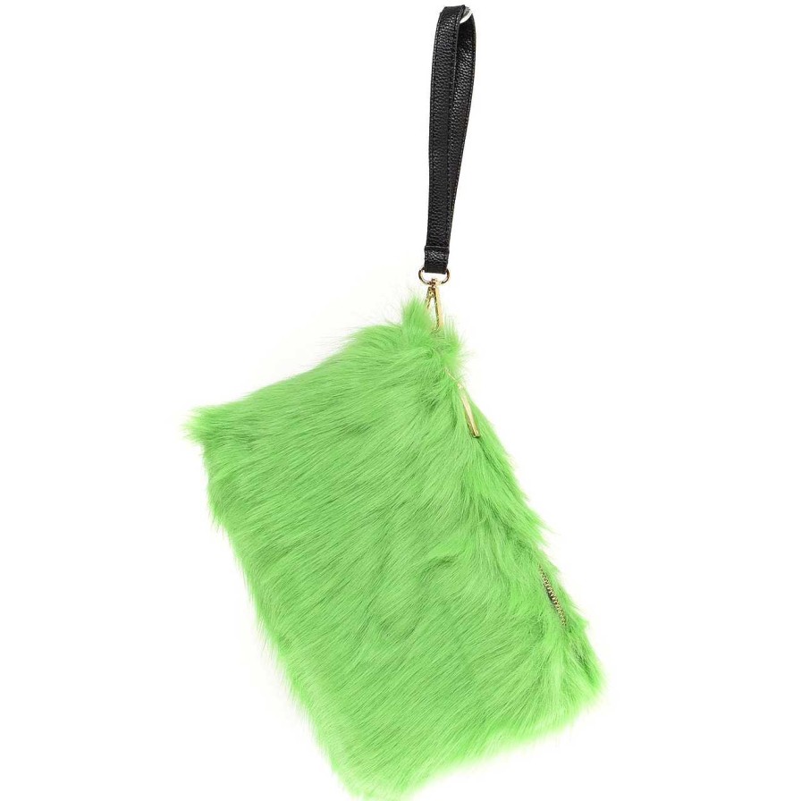 Bags Voila | Furry Clutch Light Green