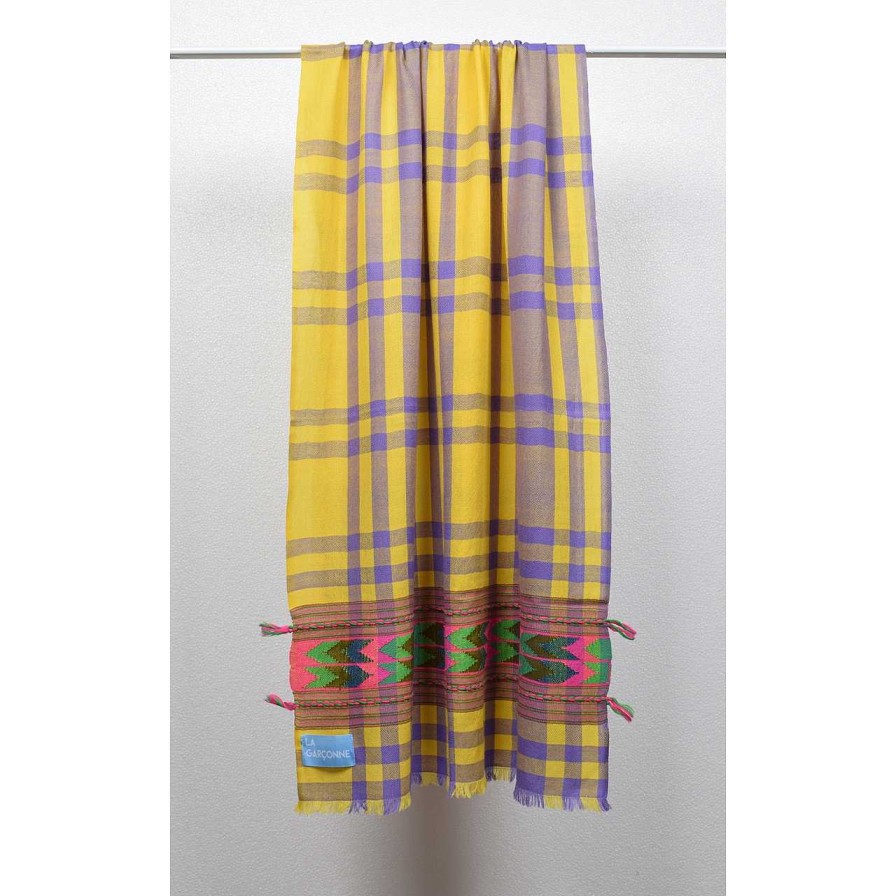 Accessories La Garçonne Accessoires | Kailash Scarf Purple Yellow